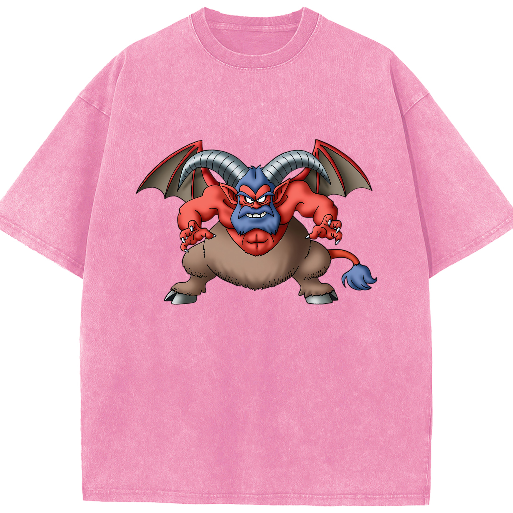 （画像用） ドラゴンクエスト Doragon Kuesuto Dragon Quest 綿100% ヴィンテージ風 半袖Tシャツ（フロントプリント）